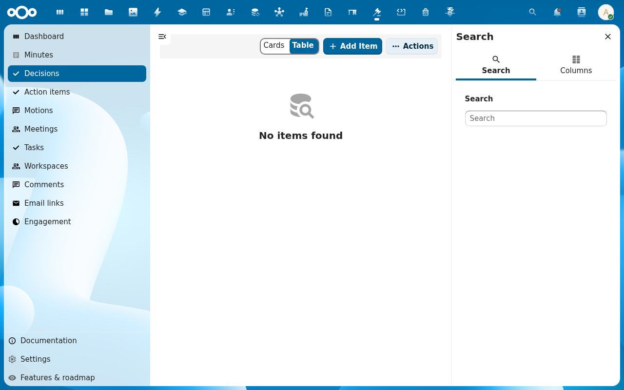 Decision detail page